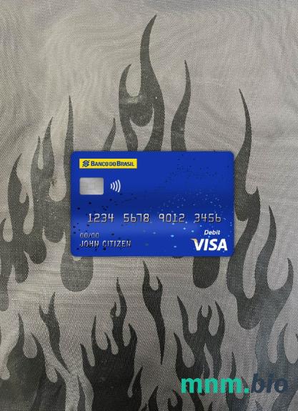 Brazil banco do brasil bank visa obciążyć card wygląd fotograficzny skan PSD + zdjęcie